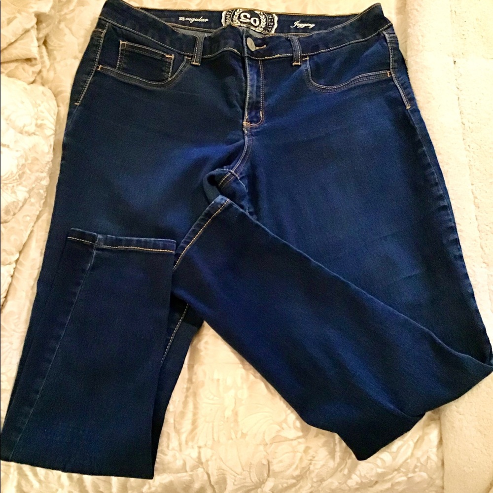 SO Jegging blue size 15 zipper stretch pockets ❤️ good fit